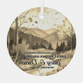 Christmas Great Smoky Mountains kunstpaar getrouwd Glas Ornament (Achterkant)