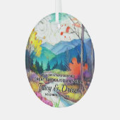 Christmas Great Smoky Mountains kunstpaar getrouwd Glas Ornament (Voorkant links)
