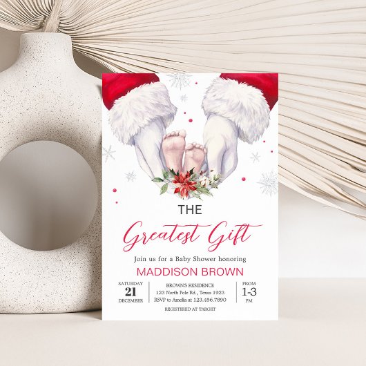 Christmas Greatest Gift Baby shower Kaart