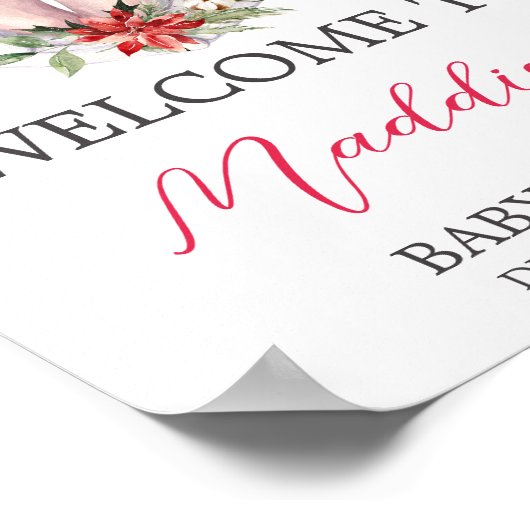 Christmas Greatest Gift Baby shower Welkom Poster (Hoek)