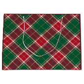 Christmas Green and Burgundy Plaid Groot Cadeauzakje (Voorkant)