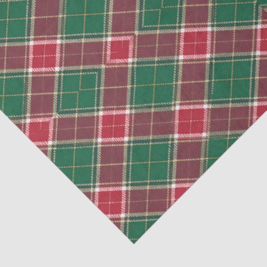 Christmas Green and Burgundy Plaid Tissuepapier (Detail)