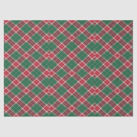 Christmas Green and Burgundy Plaid Tissuepapier (Voorkant)