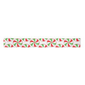 Christmas Green and Red Candy Cane Gift Ribbon Satijnen Lint (Voorkant)