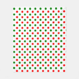 Christmas - Green and Red Polka Dots Pattern Fleece Deken