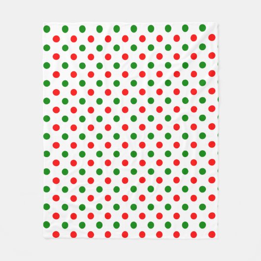 Christmas - Green and Red Polka Dots Pattern Fleece Deken (Voorkant)