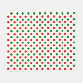Christmas - Green and Red Polka Dots Pattern Fleece Deken (Voorkant (Horizontaal))