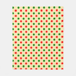 Christmas - Green and Red Polka Dots Pattern Fleece Deken