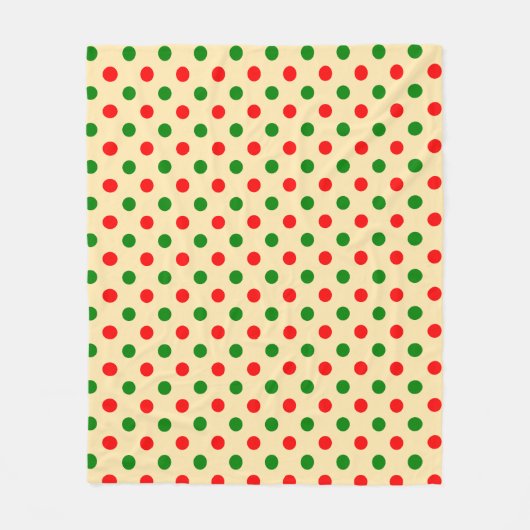 Christmas - Green and Red Polka Dots Pattern Fleece Deken (Voorkant)