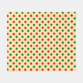 Christmas - Green and Red Polka Dots Pattern Fleece Deken (Voorkant (Horizontaal))