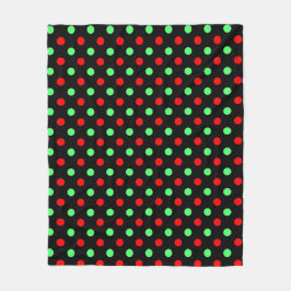 Christmas - Green and Red Polka Dots Pattern Fleece Deken