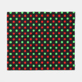 Christmas - Green and Red Polka Dots Pattern Fleece Deken (Voorkant (Horizontaal))