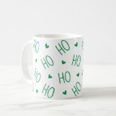 Christmas Green and White Coffee Mug Ho Ho Ho Koffiemok (Voorkant links)