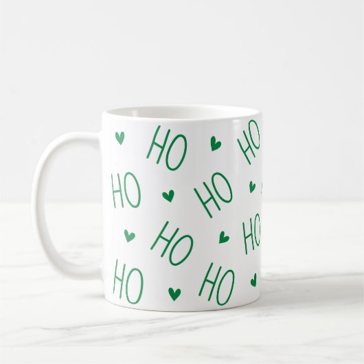 Christmas Green and White Coffee Mug Ho Ho Ho Koffiemok (Links)