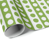 Christmas Green and White Polka Dots Cadeaupapier (Rol Hoek)
