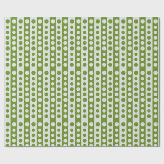 Christmas Green and White Polka Dots Cadeaupapier (Vlak)