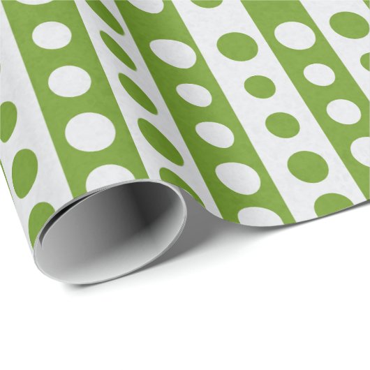 Christmas Green and White Polka Dots Cadeaupapier (Rol Hoek)