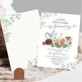 Christmas Green Chinoiserie Brew Tea Baby shower Kaart