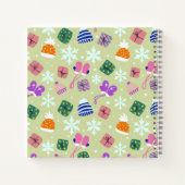 Christmas Green Doodle Pattern Monogram Recipe  Notitieboek (Achterkant)