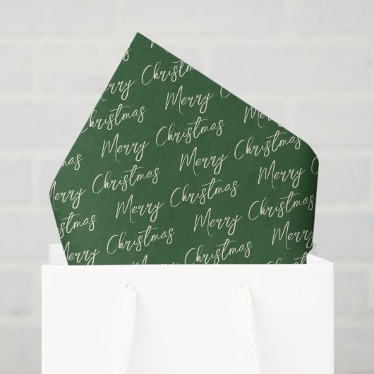 Christmas Green Elegant Script Tissuepapier (Cadeauzakje)