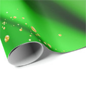 CHRISTMAS GREEN EN GOLD ABSTRACTE SWIRLS CADEAUPAPIER (Rol Hoek)