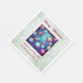 Christmas Green Glitter Glas in lood Bauble Servet (Hoek)