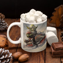 Christmas Green Goblin #5 rijden op een sneeuwscoo