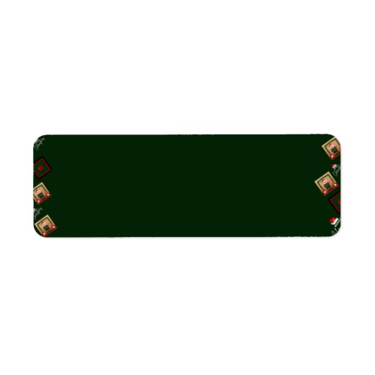Christmas Green & Gold Frame Return Address Labels (Voorkant)