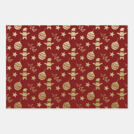 CHRISTMAS GREEN & GOLD HOLIDAY TRENATIONS INPAKPAPIER VEL