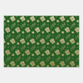 CHRISTMAS GREEN & GOLD HOLIDAY TRENATIONS INPAKPAPIER VEL (Voorkant 3)