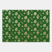 CHRISTMAS GREEN & GOLD HOLIDAY TRENATIONS INPAKPAPIER VEL (Voorkant)