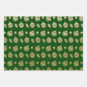 CHRISTMAS GREEN & GOLD HOLIDAY TRENATIONS INPAKPAPIER VEL (Voorkant 3)