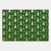 CHRISTMAS GREEN & GOLD HOLIDAY TRENATIONS INPAKPAPIER VEL (Voorkant)