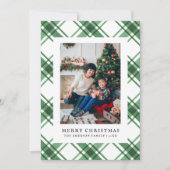 Christmas Green Plaid Flat Holiday Kaart (Voorkant)