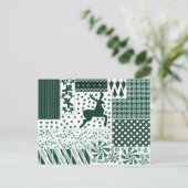 Christmas Green Quilt Feestdagenkaart (Staand voorkant)