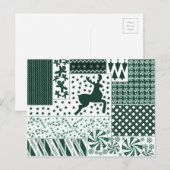 Christmas Green Quilt Feestdagenkaart (Voorkant / Achterkant)
