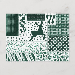Christmas Green Quilt Feestdagenkaart