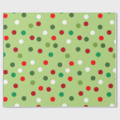 Christmas Green Rainbow Polka Dots Wrapping Paper Cadeaupapier (Vlak)