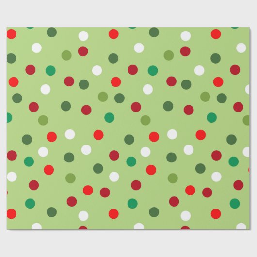Christmas Green Rainbow Polka Dots Wrapping Paper Cadeaupapier (Vlak)