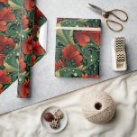 Christmas Green Red Art Noveau Cadeau GIft Cadeaupapier<br><div class="desc">Kerst Groen Rood Art Noveau Cadeau GIft Verpakking Papier</div>