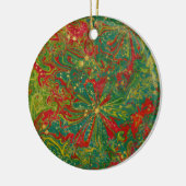 Christmas Green Red Gold abstract gemarmerd Keramisch Ornament (Links)