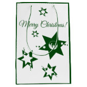 Christmas Green Stars Lawn Service  Medium Cadeauzakje (Voorkant)