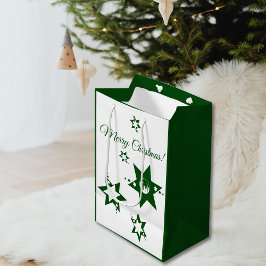 Christmas Green Stars Lawn Service  Medium Cadeauzakje