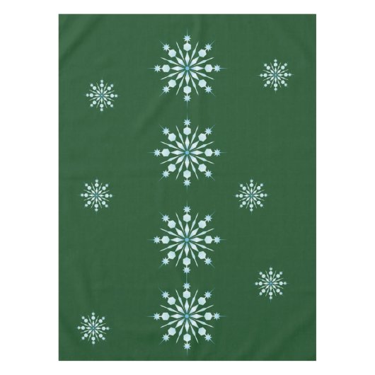 Christmas Green Tablecloth with Snowflake Pattern Tafelkleed (Voorkant)