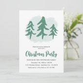 Christmas Green Tree minimalistisch feestje Kaart (Staand voorkant)