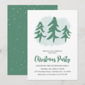 Christmas Green Tree minimalistisch feestje Kaart (Voorkant / Achterkant)