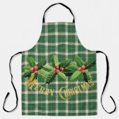 Christmas Green White Plaid Schort (Voorkant)