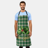 Christmas Green White Plaid Schort (Gedragen)