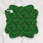 Christmas Greenery Berries Artisan Modern Holiday Bedankjes Labels (Voorkant)