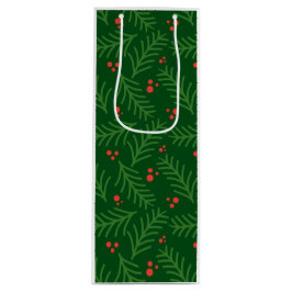 Christmas Greenery Berries Artisan Modern Holiday Wijn Cadeautas